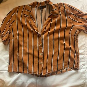 Burnt Orange Striped Blouse!